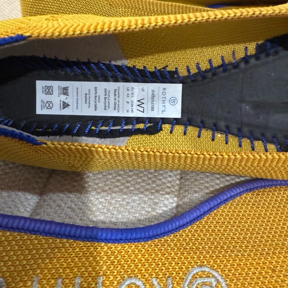 Rothy's Yellow Flats with Blue Accents - Picture 3 of 7